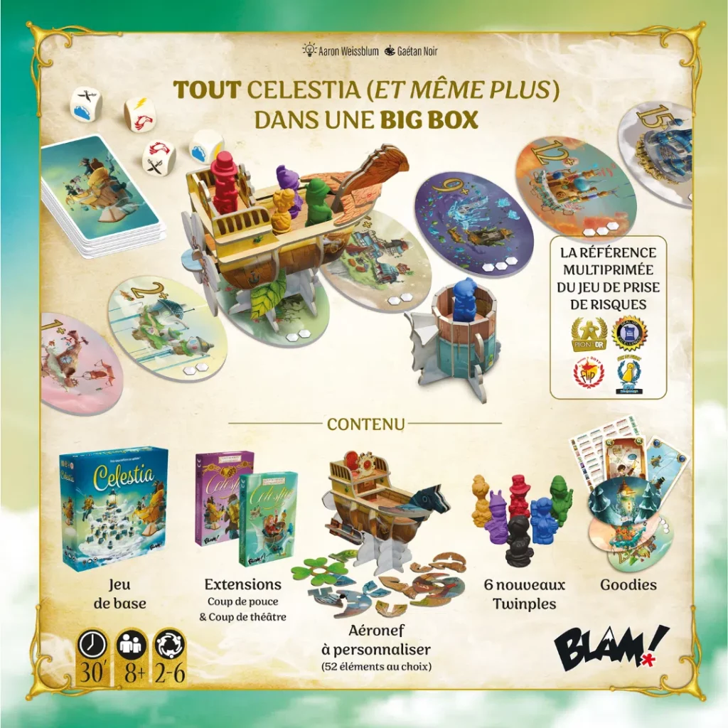 Dos de la boîte big box Celestia