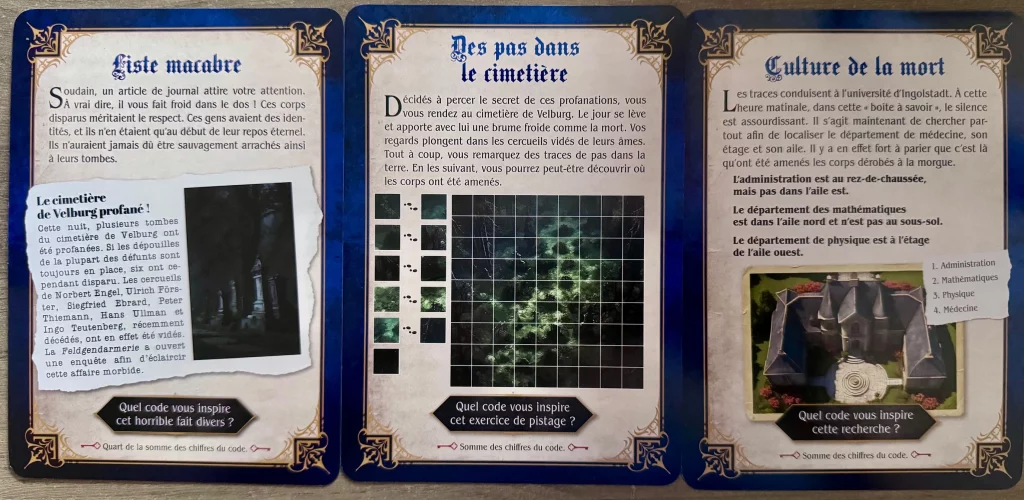 Dans l'ombre de Frankenstein - Cartes