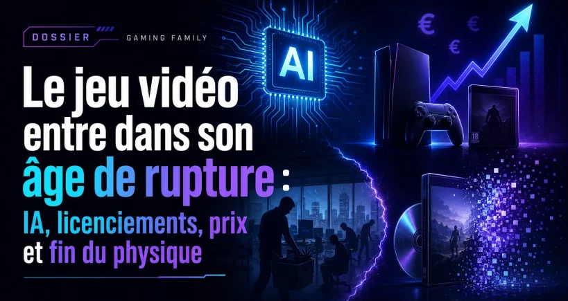 Le jeu vidéo entre dans son âge de rupture : IA, licenciements, prix et fin du physique